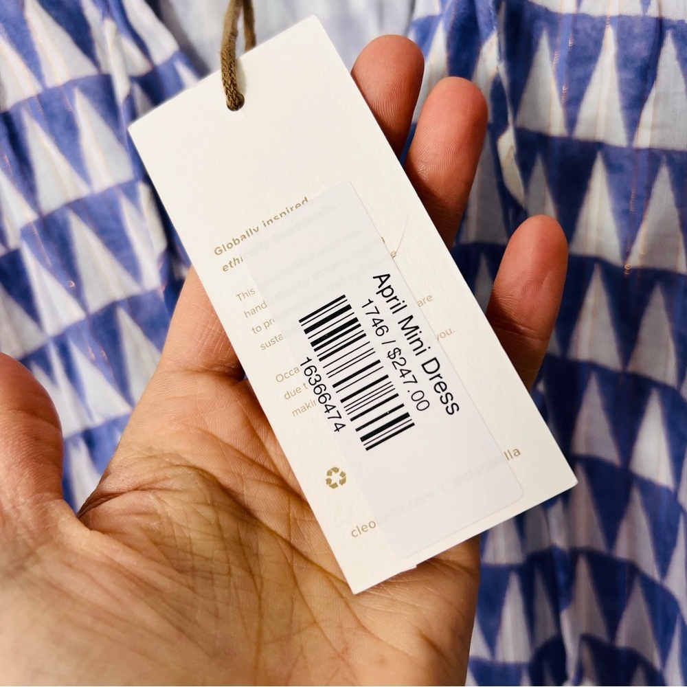 Cleobella Lavender & White Printed Flutter-Sleeve Tiered Dress - Picture 8 of 14